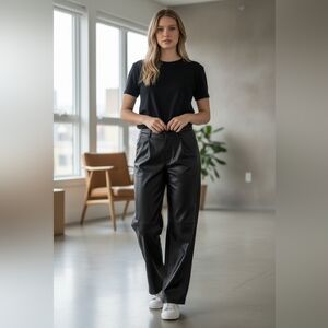 Dress Up Or Down In These New Black Faux Leather Pants Size 12 And 16 NWT